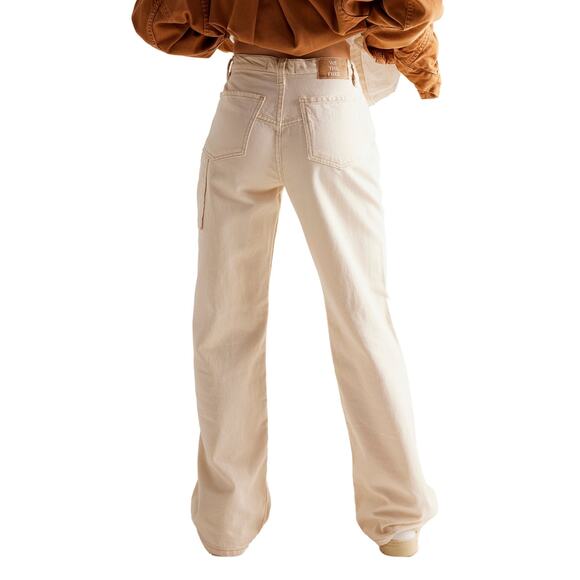 Free People Ecru Wide Leg Denim - Picture 2 of 4